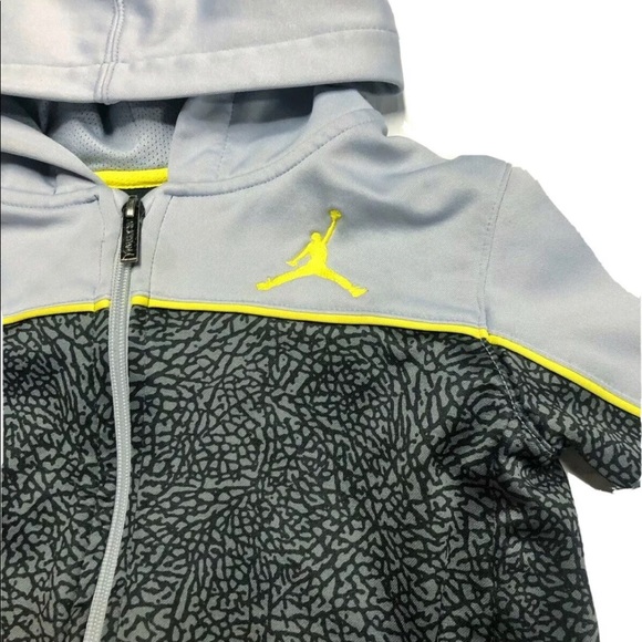 Nike Air Jordan Elephant Print Volt/Grey Hoodie - Picture 2 of 8